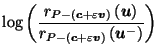 $\displaystyle \log\left(\frac{r_{P-\left(\vec{c}+\varepsilon \vec{v}\right)}\le...
...)}{r_{P-\left(\vec{c}+\varepsilon \vec{v}\right)}\left(\vec{u}^-\right)}\right)$