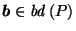 $ \vec{b}\in \mathit{bd}\left(P\right)$