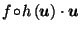 $\displaystyle f \!\circ\! h \left(\vec{u}\right) \cdot \vec{u}$